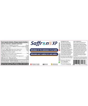 Saffron 2020-XP Supplement with Saffron Resveratrol Vitamins and Minerals Zeaxanthin and Lutein -60 Vegetarian Capsules - Buy Online on GoSupps.com