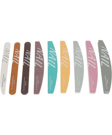 Syrisora 9 Piece Nail File Set Different Shape Professional Manicure Tools Washable Nail Buffer Set for Acrylic Nails - Buy Online on GoSupps.com