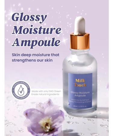 MILKTOUCH Glossy Moisture Ampoule | Niacinamide Facial Moisturizer for Dry Skin | Hydrating Serum for All Skin Types | Korean Skin Care (40 ml) - Shop Internationally - Buy Online on GoSupps.com