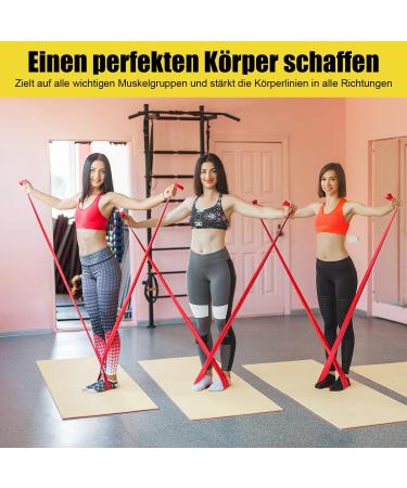 4 Set Fitness Resistance Bands - 4 Levels for Yoga Pilates Strength Training & Physiotherapy | Includes Carry Bag - Buy Online on GoSupps.com