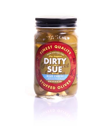 Dirty Sue Blue Cheese Stuffed Olives - 16oz Mason Jar | Perfectly Stuffed with Premium Blue Cheese | Imported From The Finest Olive Regions | Perfect For Any Party or Charcutier Board
