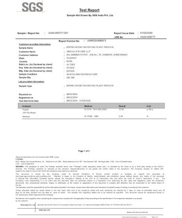 My.pro Sport Nutrition Plant Protein Powder Pea Protein Isolate & Brown Rice Vegan Protein Powder-Pack Of 10 Travel Pack 30 gm each- Chocolate Flavour - Buy Online on GoSupps.com