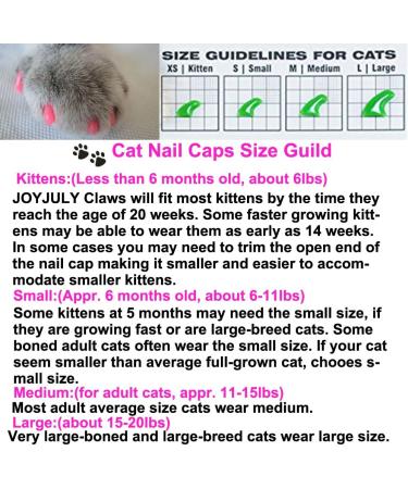 Joyjuly 100Pcs Cat Nail Caps Soft Paw Covers in 5 Colors with Glue Size M - International Shipping - Buy Online on GoSupps.com