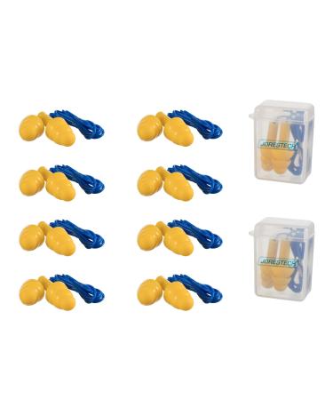 JORESTECH Safety Ear Plugs Reusable Soft Silicone and Corded Excellent for Noise Reduction Swimming Sleeping Set of 10 Pairs with 2 Carrying Cases