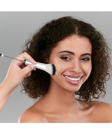 Beadable Makeup Brushes Synthetic Kabki Foundation Blending Brush Face Powder Blush Concealers Eye Shadow Brushes Face Mcsk Shadow Cosmetic Brushes For Girls Silver handle - green pcak hair on white background - Buy Online on GoSupps.com