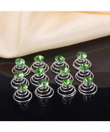 Beaupretty Strass Twisters Crystal Haircap - 12 Green Spiral Hair Twists for Weddings Proms & Parties - Buy Online on GoSupps.com