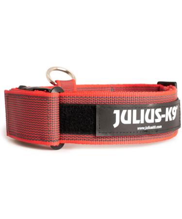 Julius K9 Color & Gray Series Adjustable Neck Band with Handle - 50mm (49-70cm) - Safety Closure - Red-Gray for Dogs - Buy Online on GoSupps.com