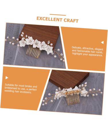 DOITOOL Rhinestone Headpiece Hair Accessories Pearl Rhinestones Wedding Flowers Banquet Wedding Flower Hair Comb - Buy Online on GoSupps.com