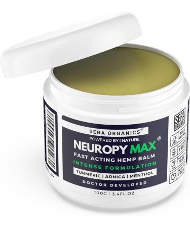Neuropy Maximum Strength | Neuropathy Cream Balm Treatment with Turmeric Menthol & Arnica Doctor - All Natural Relief for Feet Hands Legs Toes (100g) Handcrafted in The UK - by Sera Organics - Buy Online on GoSupps.com