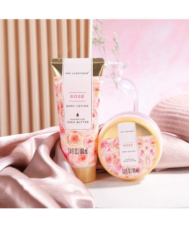 Spa Luxetique Rose Bath Set - 8 Pcs Spa Basket for Women | Bubble Bath, Bath Bombs, Body Lotion, Bath Salts | Gifts for Her | Birthday & Christmas Gift Set - Buy Online on GoSupps.com