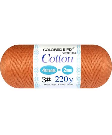 colored bird Size 3 Classic Crochet Thread Cotton Crochet Yarn 100% Mercerized Cotton for Begingers Hand Knitting Dark Autumn Gold Color No:3853 Color3853