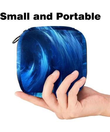 Spiral Wave Curl Digital Art Menstrual Pad Bag | Portable Sanitary Napkin Case for Teen Girls & Women - Buy Online on GoSupps.com