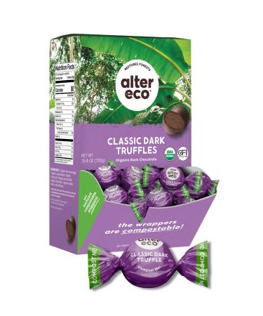 Alter Eco |Classic Dark Chocolate Truffles | Pure Dark Cocoa, Fair Trade, Organic, Non-GMO, Gluten Free | 60 Truffles 60 Count (Pack of 1)