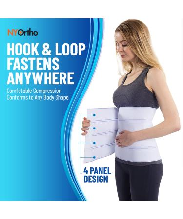 NYOrtho Bariatric Abdominal Binder - 12-Inch Wide Compression Wrap for Plus-Size Men and Women - Post-Surgery Stomach Garment for Hernia, C-Section, Natural Birth - 4 Panel Design - 12 High - 45-60 Inch - Buy Online on GoSupps.com