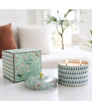 La Jolie Muse White Tea Scented Candle - 14.1 oz | Aromatherapy Gift for Women | Long Burning Time - Buy Online on GoSupps.com