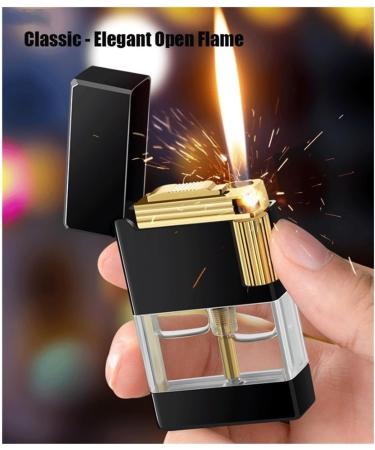 2024 Butane Lighter Windproof Direct Jet Dual Flame Lighter Soft Flame/Jet Flame Switchable Gas Lighter Lighter with Observation Window Metal Lighter Men's Gift (Gas Not Included)(Gold) - Buy Online on GoSupps.com