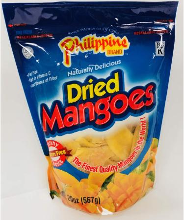 Philippine Brand Dried Mango, 20-Ounce Pouches (Pack of 2) 1.25 Pound (Pack of 2)