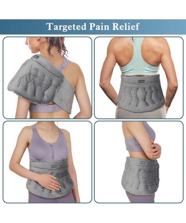 Maginno Microwave Heating Pad for Back Pain Relief and Cramps - Lavender Aroma - 100% Herbs & Clay - Moist Therapy Pack for Lumbar, Waist, Stomach, Neck, Shoulder - Weighted Wrap - Warm & Cold Compress - Buy Online on GoSupps.com