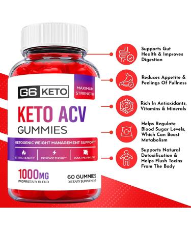 2 Pack G6 Keto ACV Gummies - Vegan Formula for Fast Weight Loss - 120 Gummies with Apple Cider Vinegar & Vitamin B12 - Buy Online on GoSupps.com