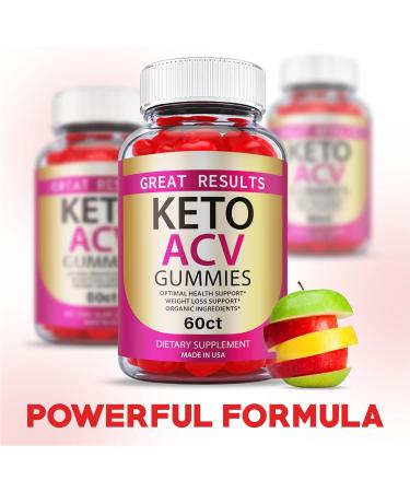 Great Results Keto ACV Gummies (5 Pack) - Vegan Apple Cider Vinegar Formula 1000mg - Advanced Vitamin B - 300 Gummies - Buy Online on GoSupps.com