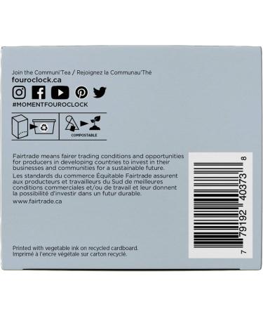 Four O'Clock Organic Fairtrade Black Tea Earl Grey Non-GMO Kosher Gluten-Free 15 Count Pyramid 30g - Buy Online on GoSupps.com