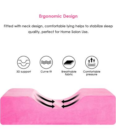 Sanon Extra Soft U-Shape Memory Foam Neck Pillow for Eyelash Extensions - Beauty Makeup Curve Pillow (Pink) - Ideal for Home Salon & Props - Buy Online on GoSupps.com
