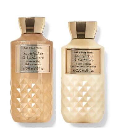 Bath and Body Works Gift Set of 10 oz Shower Gel and 8 oz Lotion (Snowflakes & Cashmere) (BB87462390)