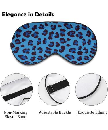 Blue Leopard Animal Print Sleep Mask for Women - Adjustable Eye Shades with Elastic Strap - Buy Online on GoSupps.com