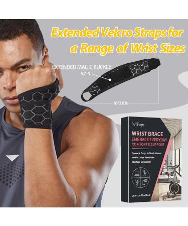 Carpal Tunnel Wrist Brace - Adjustable Compression Support Strap for Men & Women | Elastic Wrist Wraps for Sports Weightlifting & Arthritis Relief - Buy Online on GoSupps.com