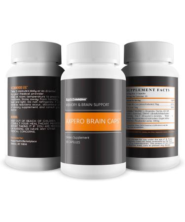 Axpero Brain Caps - Our Best Memory Brain Support Supplement for Women & Men - Axpero Oral Memory Supplement for Brain - Brain Supplements for Memory and Focus - Memory Vitamins Brain Memory Support - Buy Online on GoSupps.com