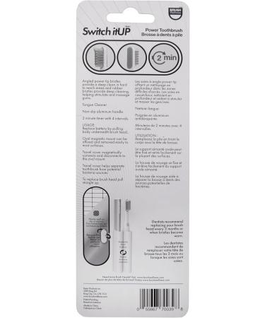 Deep Clean Power Aluminum Handle Toothbrush - 2 Switch itUp Brush Heads & Magnetic Holder | International Shipping - Buy Online on GoSupps.com
