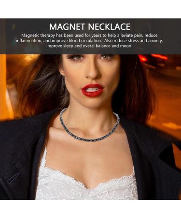 Magnetic Therapy Necklace Hematite Round Bead Necklaces Jewelry for Men Women and Carpal Tunnel (Black) - Buy Online on GoSupps.com