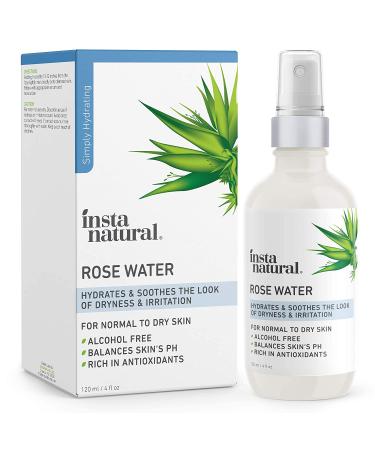 InstaNatural Organic Rose Water 4 fl oz - Alcohol-Free & Natural Skincare - Buy Online on GoSupps.com