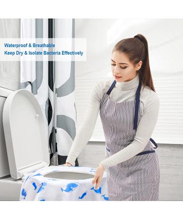 Disposable Toilet Seat Covers 20 Pack - Extra Large Potty Training Liners for Adults & Kids - Individually Wrapped with Non-Slip Adhesives - Blue - Buy Online on GoSupps.com
