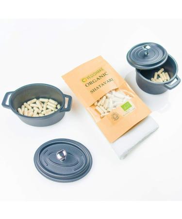 Organic Shatavari HPMC Capsules 800mg Wellness Supplements Hormonal Balance - Male/Female Reproductive Hormones - Libido Vegan Halal Kosher (60 Capsules) - Buy Online on GoSupps.com