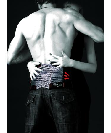 007 IRON BACK BRACE SUPPORT lumbar sacral brace Ideal for Motocyle Long Rides Lower Back Pain Herniated Disc Sciatica Size Small Color BLACK/SILVER