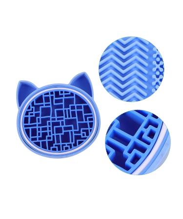 NOLITOY 2-in-1 Makeup Brush Storage Box & Sponge Holder | Silicone Brush Cleaning Mat | Drying Rack & Stand for Makeup Tools - Blue 11x2.5cm - Buy Online on GoSupps.com