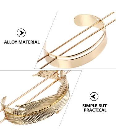 Lurrose Hair Cuff Rolls Set - 3 Pieces with Leaves | Gold Hair Bowl Buns & Holder for Women - International Shipping Available - Buy Online on GoSupps.com