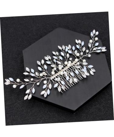 Didiseaon Tiara Rhinestone Barrettes Bridal Hair Comb Pearl Wedding Headwear Pearl Rhinestone Hair Comb Wedding Headpiece Bride Insert Comb Headgear Hair Accessories Crystal - Buy Online on GoSupps.com