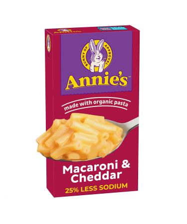 Annies Reduced Sodium Cheddar Macaroni & Cheese Dinner with Organic Pasta, Kids Mac & Cheese Dinner, 6 OZ (Pack of 12) Low Sodium, Cheddar 6 Ounce (Pack of 12)