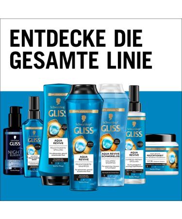  Gliss Kur Gliss Aqua Revive Shampoo (250ml) Hyaluronic Acid & Seaweed Shampoo Aqua Revive Moisturizing Shampoo & Conditioner (200ml) Conditioner with Hyaluronic Complex - Buy Online on GoSupps.com