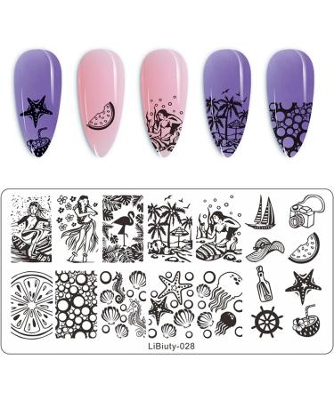 JEEWHEET Nail Stamping Kit - 6pcs Plates, Stamper, Scraper, 4 Replacement Heads - Nail Art Decorate Patterns - Line, Heart, Cat, Flower - Buy Online on GoSupps.com
