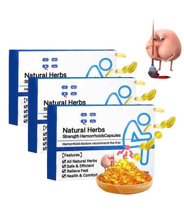 Heca Natural Herbal Strength Hemorrhoid Capsules Hemorrhoid Suppository Hemorrhoid Treatment Relief Capsules Rapid Hemorrhoid Treatment (3PCS)