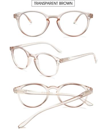 Vevesmundo Vintage Blue Light Filter Reading Glasses | Anti-Blue Light Visual Aid for Men & Women | Transparent Light Brown 2.0x - Buy Online on GoSupps.com
