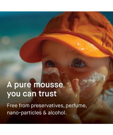 Evy Babies & Kids Sunscreen Mousse SPF 50 - Perfume-Free Waterproof Sun Protection for Children 6 Months+ - Buy Online on GoSupps.com