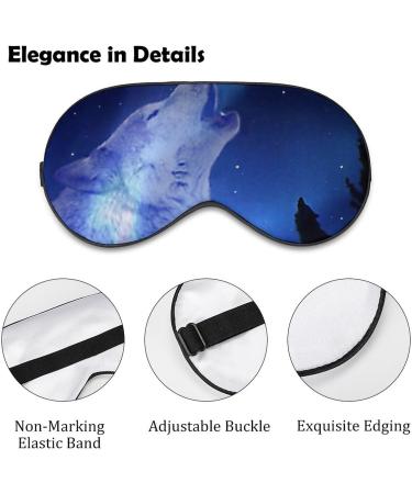 Wolf Howling Starry Sky Sleep Mask - Adjustable Blindfold for Night Travel and Nap - Buy Online on GoSupps.com