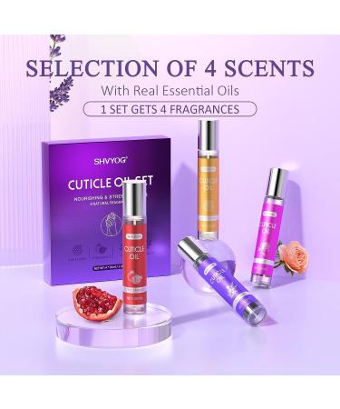 SHVYOG Cuticle Oil Pen - Nail Strengthener for Damaged Nails - Hydrating Treatment with Milk & Honey, Pomegranate, Rose, Lavender (4 * 10ml) - Buy Online on GoSupps.com