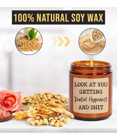 Funny Dental Hygienist Candle - Look at You Getting Dental Hygienist Gift - Lavender Soy Wax - Future Dentist Graduation & Dental School Present - Buy Online on GoSupps.com