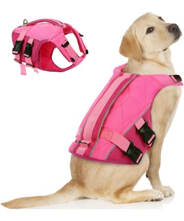 Asenku Dog Wowers - Adjustable Ripstop Dog Life Jacket for Small Medium & Large Dogs | Reflective & Comfortable for Boating Swimming Surfing - XS Pink - Buy Online on GoSupps.com