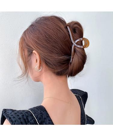 Large Butterfly Hair Claw Clips for Women - Strong Hold Jelly Jaw Clips for Thick Curly Hair - Summer Style Jelly Brown - Buy Online on GoSupps.com